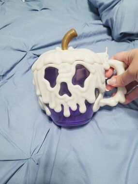 Disney Purple and White Poison Apple Mug with Gold Stem Accent